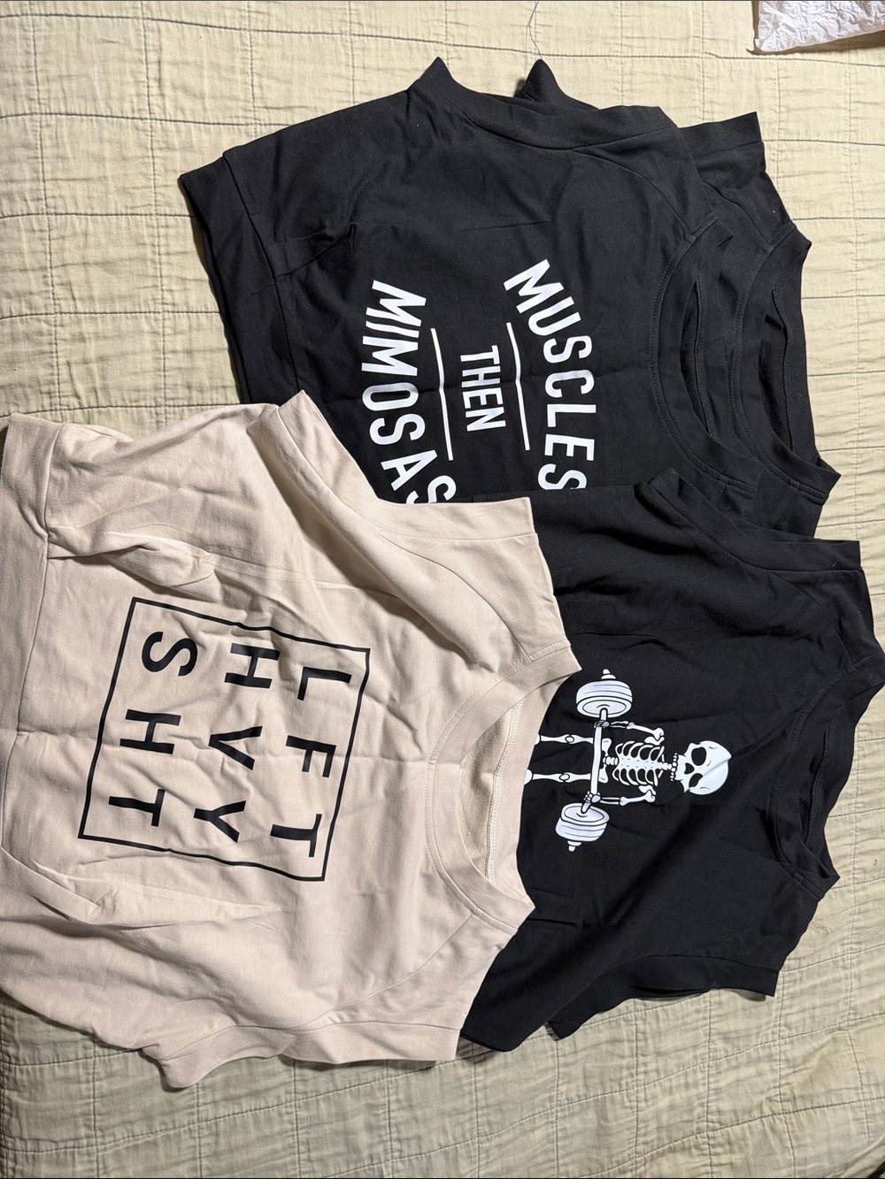 BUNDLE: Women’s Crop Muscle Graphic Tee’s x 4